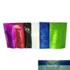 100 stks aluminium folie stand op zip slot verpakking tas snoep koffiemoeren recyclebare mylar folie rits verpakking pouches