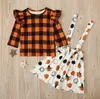 Halloween Outfit Vêtements pour enfants Petites filles Ensemble de survêtement mode Automne Hiver Vêtements décontractés haut et pantalon de haute qualité