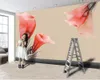 Rote Blumen-3D-Tapete, Wohnzimmer, Schlafzimmer, Hintergrund, Wand, dekorative 3D-Wandtapete