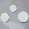 Specchi da appendere arte specchio da parete per bagno rotondo cornice dorata decorativa doccia trucco bagno specchio murale arredamento della camera OA50BM