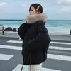 Fashion Bubble Coat Winter Big Fur Collar Oversized Loose Short Jacket Winter Autumn Female Puffer Jacket Parkas Mujer 201214