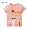 Dier Alpaca Applique Meisjes T-shirt Katoen Peuter Kleding Roze Kleuren Baby Meisjes Tops Tees Shirts Kinderen tshirts1440523