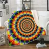 Rainbow Spiral Series Throw Blankets Double Layer Thickened 3D Digital Printed Sofa Blanket Fit Officeadult Child Nap 70ql E1