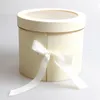 Double Layer Round Flower Paper Boxes with Ribbon Surprise Rose Box Bouquet Arrangement European Style Gift Cardboard Box1859843