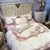 Conjuntos de cama 1000tc egípcio algodão chique bordado tampa de edredão conjunto rei Queen size 4 pcs fronhas de cama