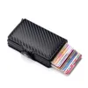 Rfid Blocking Protection Men id Credit Card Holder Wallet Leather Metal Aluminum Business Bank Card Case CreditCard Cardholder