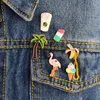 6 pcs / set banana lolly flamingo palmeira copo pinos brochas emblemas duramente esmalte lapela pin chapéu saco jeans pins backpack acessórios1