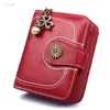 Hot Sale Womens Wallet Vintage Wallet 2020 Waxed Leather Women Zipper Button Purse Tassels Card Holder Coin Pocket Wallet Portfel Damski