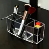 Boîte de rangement transparente en acrylique pour cosmétiques, porte-brosse de maquillage, organisateur de rouge à lèvres, crayon à sourcils, présentoir de rangement pour salle de bains V4