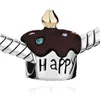 Silver children gift diy birthday cake popcorn dolphin frog bead charm fit pandora european bracelet necklace