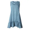 Summer Dress Women Ruffle Spring Street Sexig Casual Slim Thin Beach Party O Neck Mini Polka Dot Vestidos de Fiesta 220119