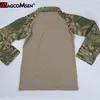 MAGCOMSEN Man Multicam T-shirts Armée Camouflage Combat Tactique T-shirts Militaire Manches Longues Airsoft Paintball Chasse T-shirts 201203