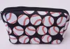 ネオプレン化粧品袋防水化粧袋花野球格子縞プリントハンドバッグトールトラベルトイレタリーポータブル収納袋コイン財布