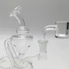 Clear Recycler Oil Rigs Glass Bong Mini Smoking Pipe 5inch Heady Glass Dab Rigs with 9mm Quartz Banger