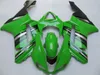 Enjeksiyon Kalıp Kawasaki Ninja ZX6R 636 07 08 ZX Için Vücut Kiti 636 07 08 ZX 6R 2007 2008 Yeşil Siyah Perileri Bodywork + Hediyeler KB39