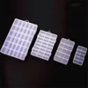 Transparent Plastic Jewelry Organizer Box 10 15 24 36 Slots Storage Containers Beads Ring Earrings Storage Box