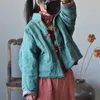 Johnature Patchwork Parka Vintage Mantel Neue Einstreibende Frauen Kleidung Full Sleeve Freizeit Taschen Konzise Damen Mantel 201217