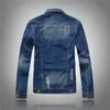 Nieuwe herfst denim jas mannen solide cowboy lente casual slank bomberjas mannelijke Jean Mens jassen en jassen uitloper plus size 5XL