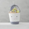 Easter Bunny Bags Barrel Bucket Basket Plaid Patchwork Cartoon Rabbit Ear Bowknot Canvas Tote Bag New Year Gifts Egg Candies Handbag M3220