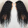 Deep Wave Closure Wig Human Hair Lace Frontal Wigs 180 Lace Front Wig Pre Plucked Bleached Knots Wigs Remy 4x4 Frontal Lace Wig