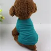 Chien Vêtements Pet T-shirts D'été Solide Chien Vêtements Mode Top Chemise Gilet Coton VêtementsChien Chiot Petits Chiens VêtementsPas Cher WLL1626