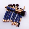 Makeup Brushes Blue Diamond brush 10pcs Set with Bag Makeup Brush Foundation Powder Eye shadow Blush brushes Mascara Cosmetic brush kit