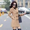 Jaqueta Oversized Mulheres Dupla Breasted Brown Casaco Elegante Manga Longa Escritório de Escritório de Alta Qualidade Quente Overcoat 12041