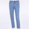 Sexy Back Zipper Light Blue Denim Jeans Autumn Winter Women High Waist Skinny Pencil Pant Female Streetwear Trousers 201105