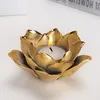 Серебряные свечи Держатель Держатель Silver Silver Gold Lotus Rose Form Подсвечник Валентина Свадьба Фестиваль Дома Tealight Свечи Декор