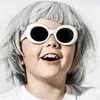 Fashion Children Sunglasses Hip Hop Oval Sun Glasses Kaids Anti-UV Spectacles Oversize Frame Eyeglasses Ornamenta A++ Black/Red/White Color