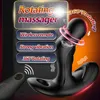 Massaggiatore prostatico rotante a 360 °, vibratore scroto, plug anale, telecomando senza fili, butt plug, giocattoli erotici per adulti per l'uomo gay 2017252219