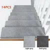 14 pièces/ensemble escalier bande de roulement tapis tapis auto-adhésif sol porte étape escalier antidérapant tampon Protection couverture tampons décor à la maison 220301