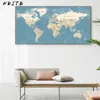 Mappa del mondo Immagine decorativa Tela Poster vintage Nordic Wall Art Print Pittura di grandi dimensioni Pittura moderna Studio Decorazione della stanza dell'ufficio Z7510918