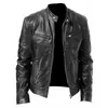 Men's Jackets 2022 Autumn Male Leather Jacket Black Brown Mens Stand Collar Coats Biker Motorcycle