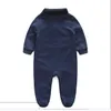 Heet verkoop pasgeboren babykleertjes Ontwerper met lange mouwen 100% katoenen babyrompertjes Babykleding baby jongens meisjes jumpsuits + hoed