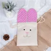 DHL 15 * 20 Pouces Sacs De Sublimation De Pâques Oreilles De Lapin Panier Party Favor Lin Lapin De Pâques Seau Bonbons Cadeau Sac De Rangement Avec Des Cordes FY5087