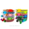 Wholesale 100Pcs Adjustable Reflective Dog Collars With Bell Buckle ID Tag Namep Easy Wear Puppy Dog Cat Collar Accessories 201030