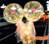 LED Lysous Balloon Rose Bouquet Transparent Bobo Ball Rose Valentines Day Gift Födelsedagsfest Bröllopsdekoration Ballonger Sn2141