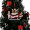 Harz-Rentier-Familienschlittenfamilie mit 4 Weihnachtsornamenten, personalisierte Geschenke für Feiertage oder Heimdekoration, Miniatur-Bastelbedarf 201203