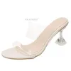 2021 New Women Sandals PVC Jelly Crystal Heel Mulheres Transparentes Sexy Clear High Heels Sandálias de verão Sapatos Tamanho15084183