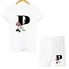 Women Two Piec Set Letter T Shirts And Shorts Summer Short Sleeve O-neck Casual Joggers Biker Sexy Outfit For Woman 220301