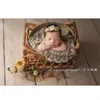 Newborn Vintage Woven Rattan Basket Studio Baby Props for Photography Shoot Posing Sofa Accessoire Photo Bebe LJ201105