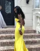 Billiga enkla nya gula afrikanska svarta flickor plus storlek Mermaid Prom Dresses Long Pageant Graduation Wear Formal Dress Evening Party Gowns