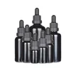 Bottiglie di stoccaggio Barattoli 12 X 5 ml 10 ml 20 ml 30 ml 50 ml 100 ml Contagocce in vetro nero vuoto Contenitore per pipette per olio trasparente da 1 oz Fiala17745027