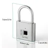 Fingeravtryck Lock Digital Door Lock Candado Huella Smart Security KeyLess USB uppladdningsbart hänglås med självutvecklande chip Y200406445769