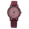 Retro design women's watch leather strap quartz luxury brand modern saat dropshipping colour six
