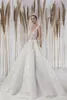 2021 New Wedding Dresses 섹시한 깊은 V 목 열린 뒤로 Bridal 가운 사용자 정의 만든 Appleiques 구슬 레이스 스윕 기차 A 라인 웨딩 드레스