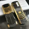 Ontgrendeld Luxe K8 + Gold Signature Mobiele telefoons dual simkaart Mobiele telefoon roestvrij staal lederen body MP3 bluetooth 8800 metaal Keramiek terug Mobiel