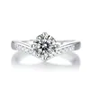 Pierścienie ślubne Regulowany pierścień korony dla kobiet 1ct Moissanite 925 Sterling Silver Diamond Ring1