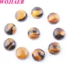 Wojiaer 12x5 mm Beads Cabochon Gemstone Round Healing Bead Fit for Women Men Diy Accesorios de joyas hechas a mano BU814